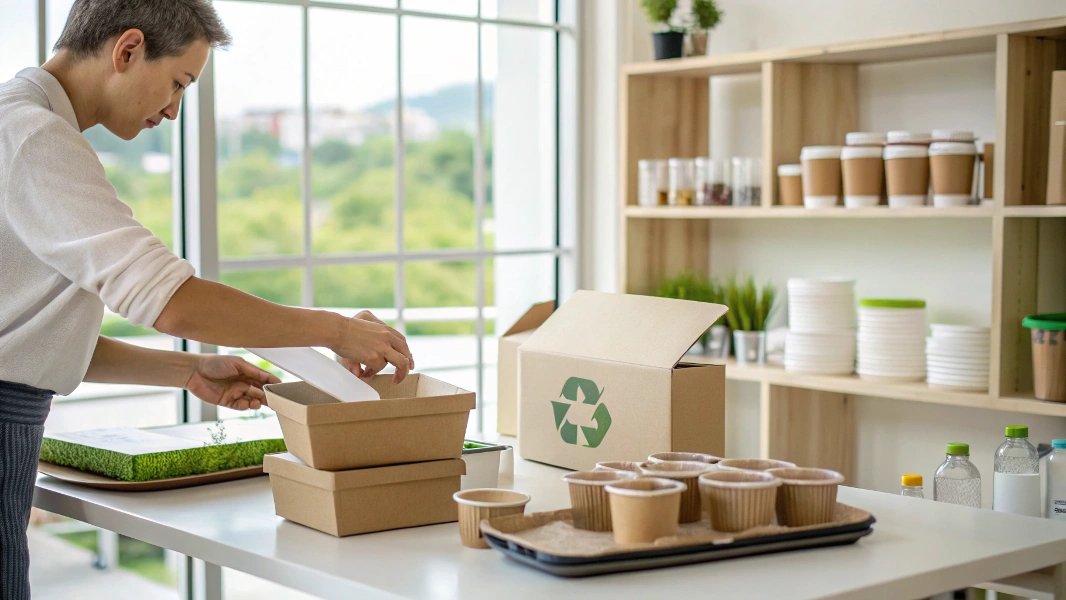 Eco-friendly custom mailer box made from recycled kraft paper, ideal for sustainable e-commerce brands