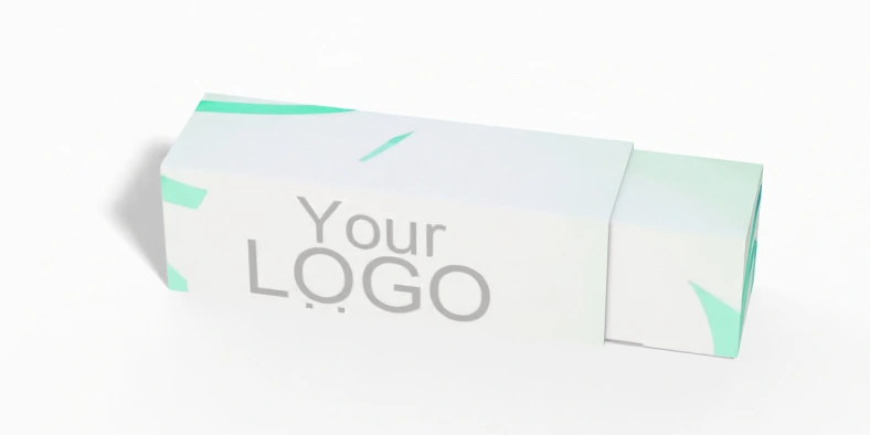 Open drawer box showing product inside with sleeve beside it.