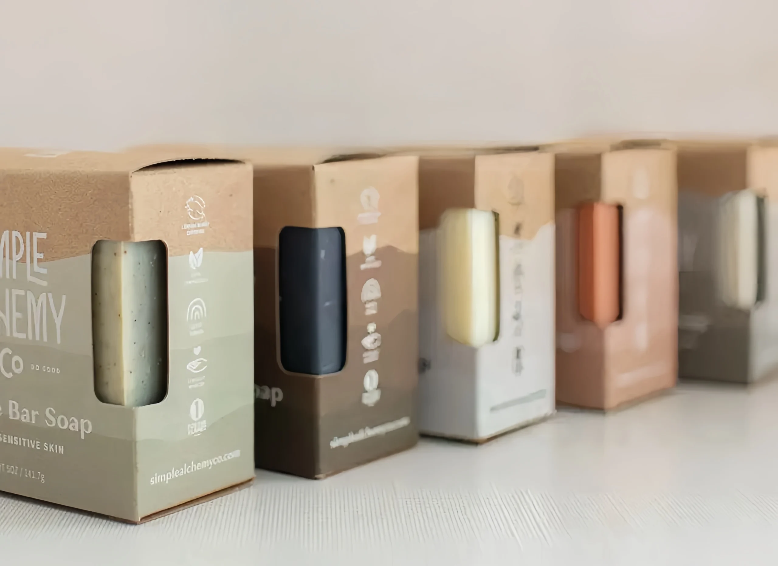 Eco-friendly packaging boxes for organic soaps made from recyclable and sustainable materials