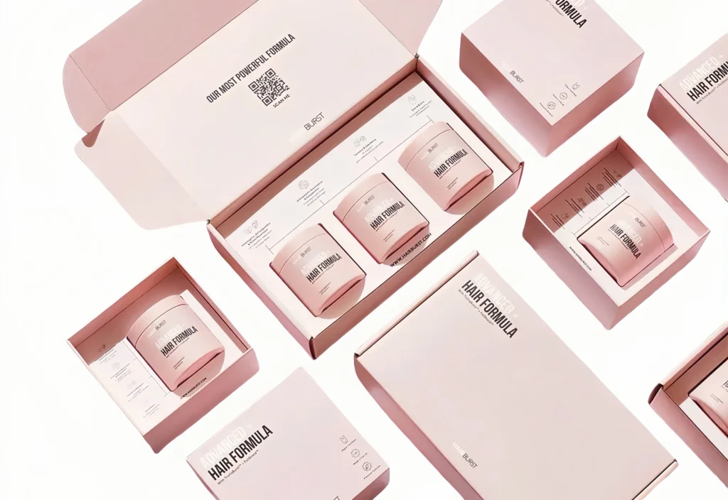 Custom paper cosmetic box with sleek design for beauty products