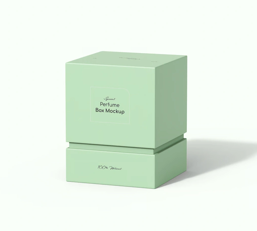 Luxury perfume box packaging with custom design and elegant finish.