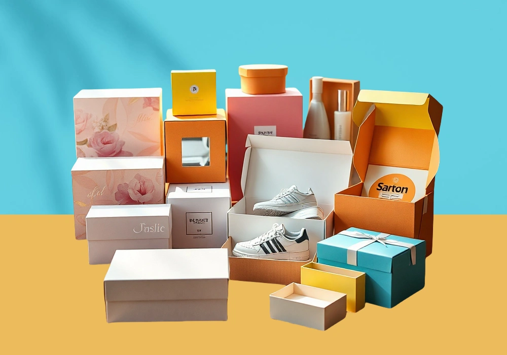 Folding box packaging for e-commerce, designed for easy shipping and secure delivery, with customizable branding.