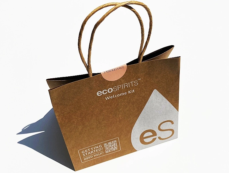 Custom printed eco friendly paper bags with logo for retail and brand packaging