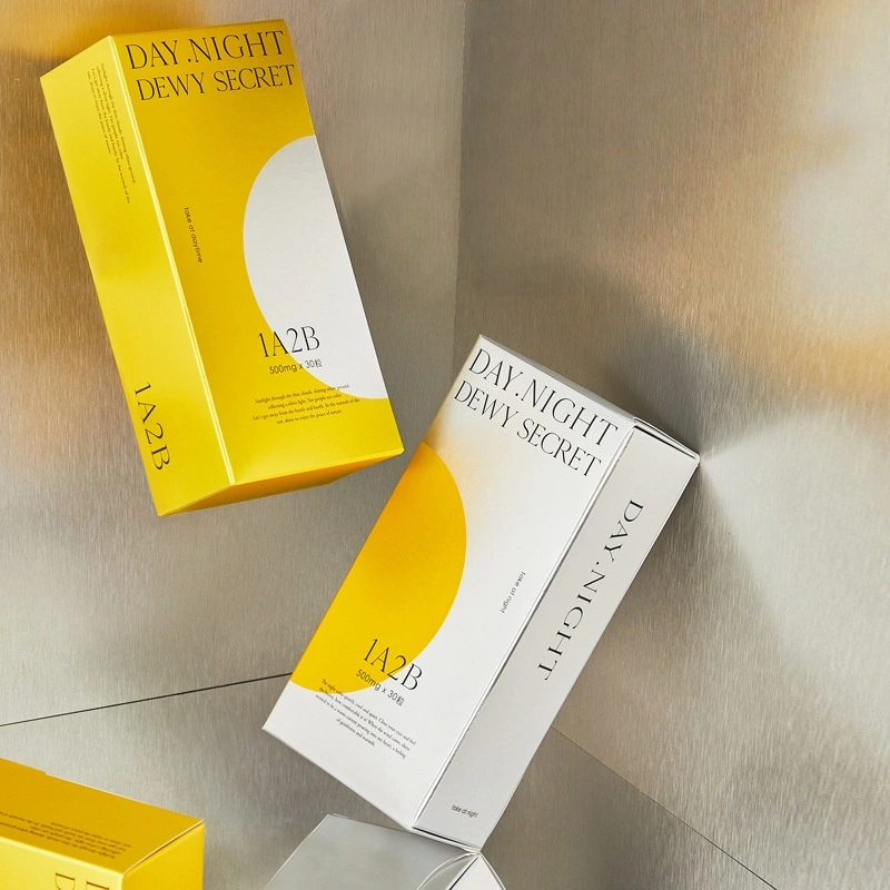 Eco-friendly skincare box with matte laminate and gold foil stamping