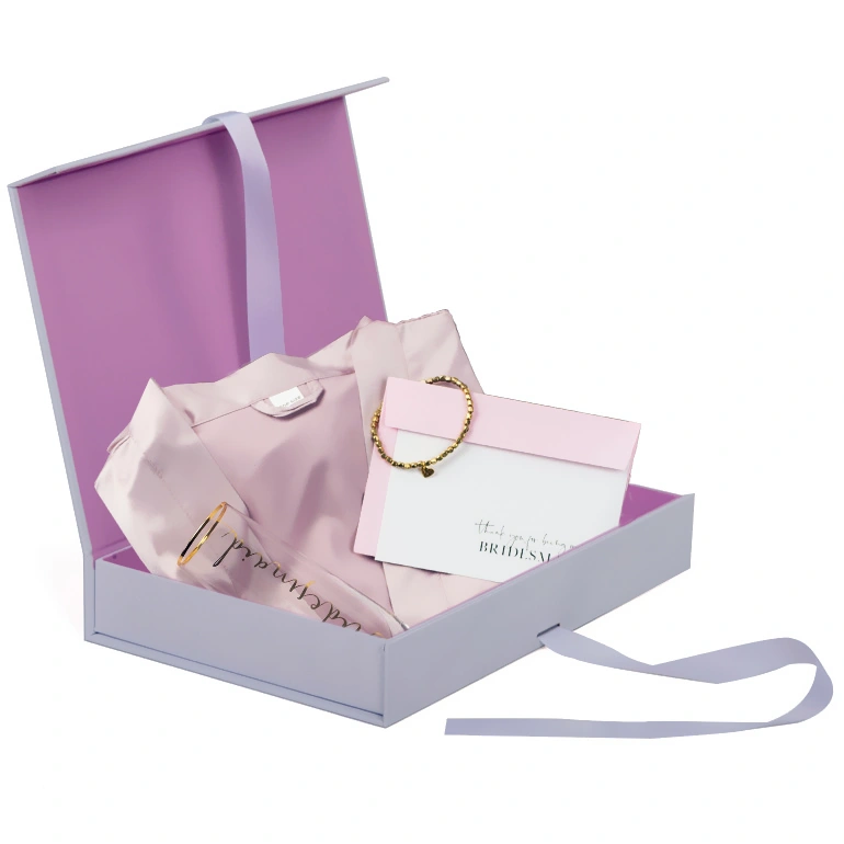 Custom luxury clothing gift box with logo for high-end apparel packaging.