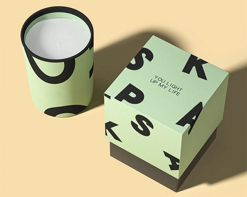 Custom printed candle boxes with elegant logo design and luxury packaging finish
