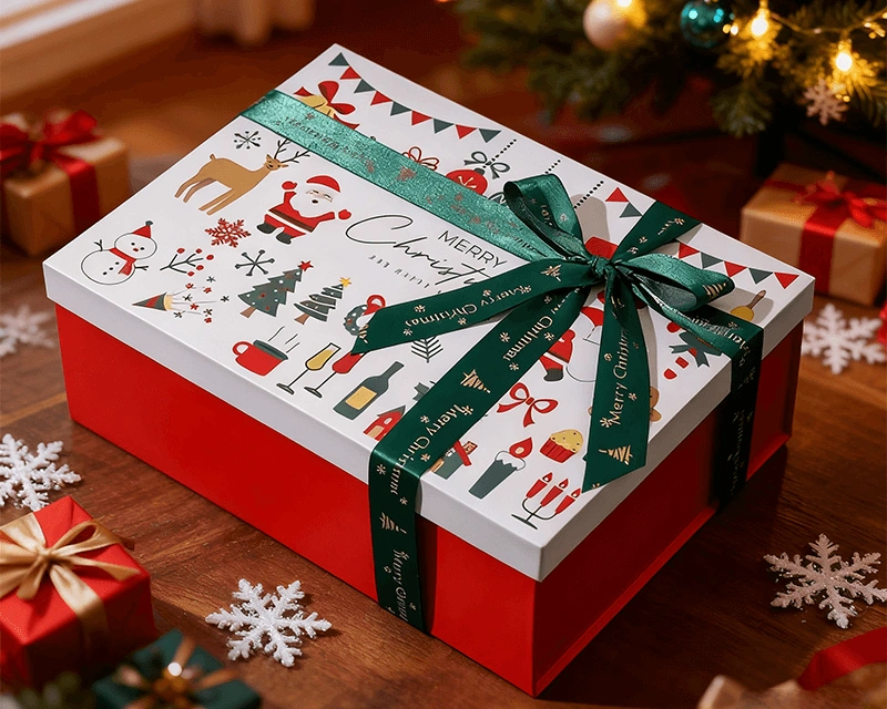 Luxury Christmas gift box with festive design, perfect for holiday presents