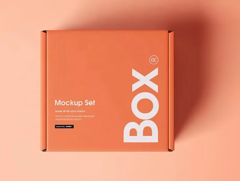 Branded mailer box design with custom logo and full-color printing