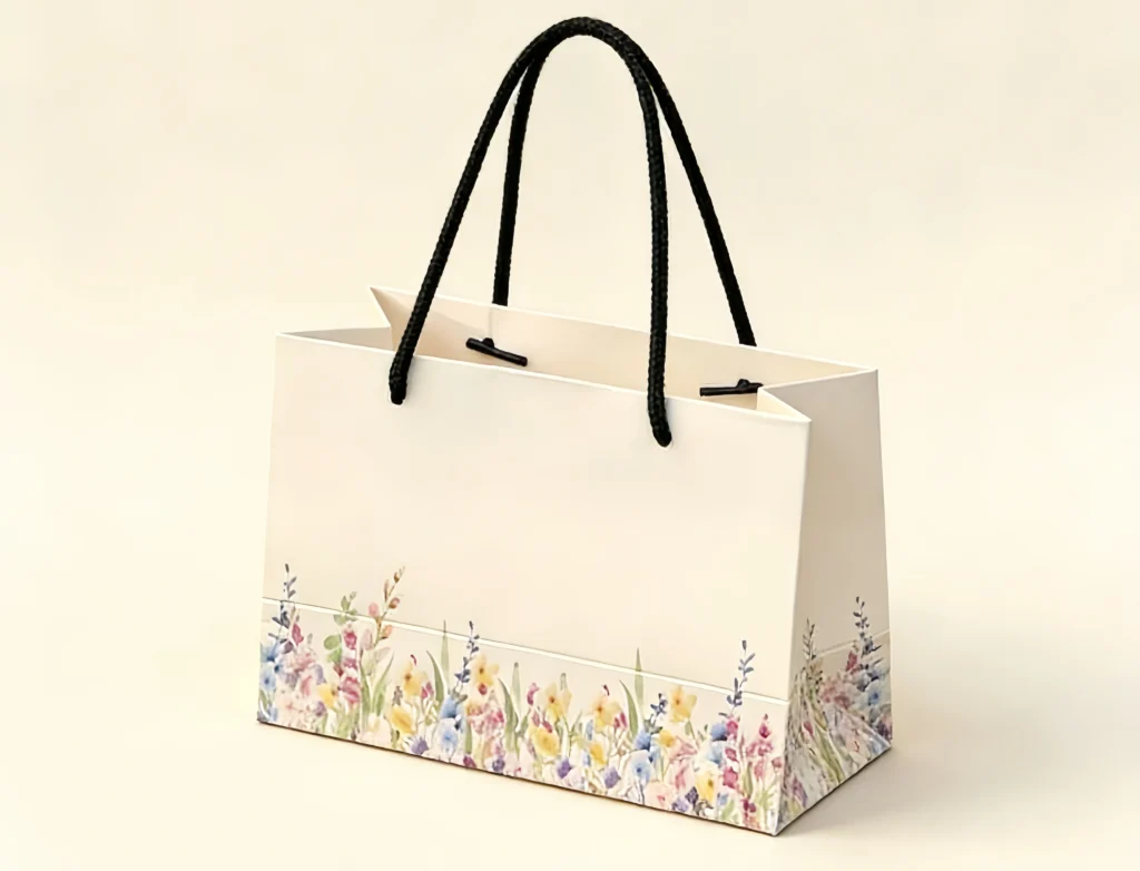 Shopping bag handle length comparison for different carrying styles