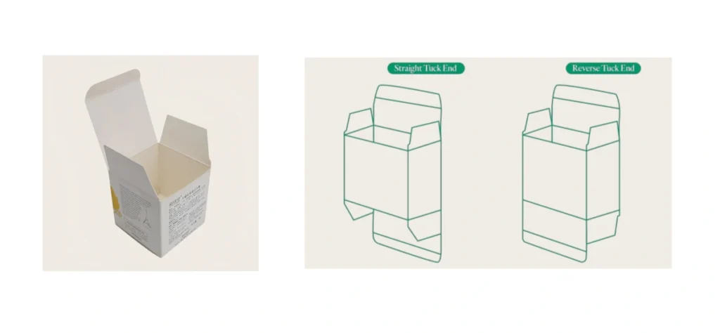 Reverse tuck end folding cartons packaging box for product retail