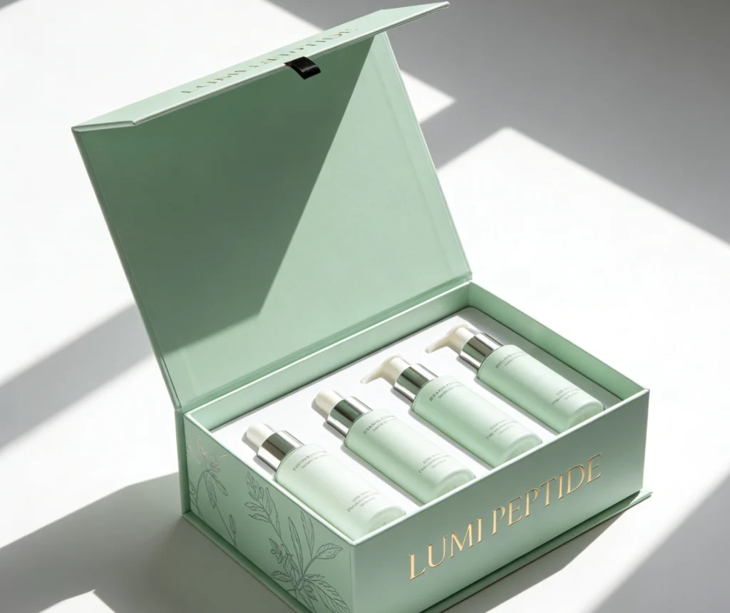 Custom book style magnetic cardboard box for luxury cosmetics
