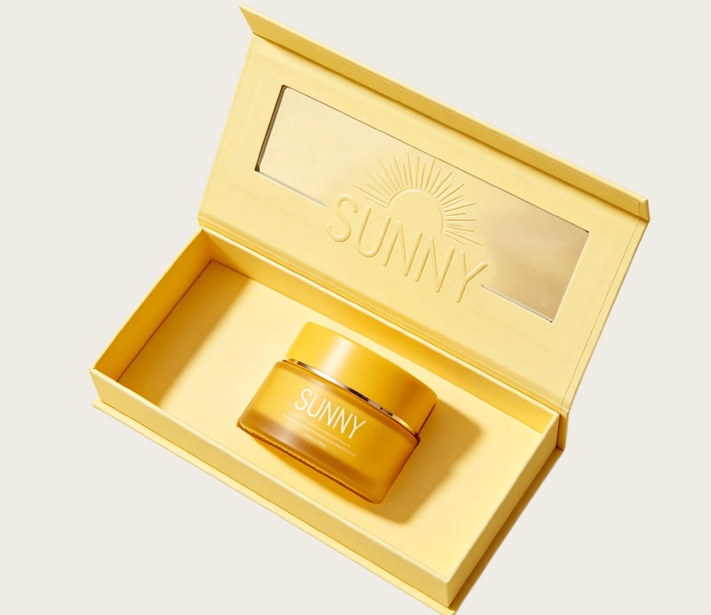 Luxury skincare cream jar packaging box with matte finish