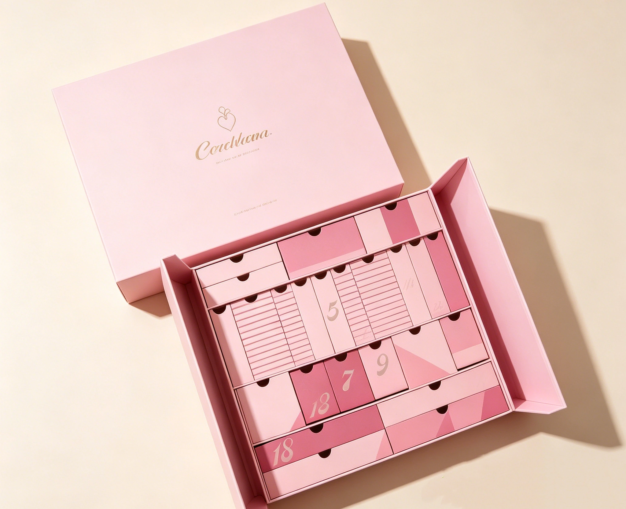 Two-piece lift-off lid rigid box for luxury perfume packaging